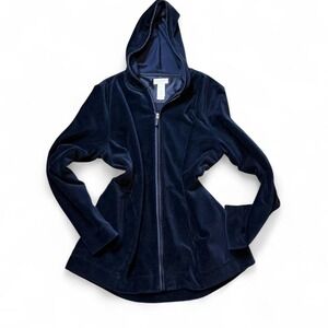Y2K Liz‎ Claiborne Velour Zip up Hoodie